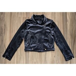 Women's Fate Velour Moto Biker Style Jacket size large